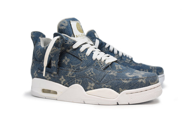 Custom Louis Vuitton x Air Jordan 4 by the Shoe Surgeon “purple Denim” is  now accessible from size 38-45.