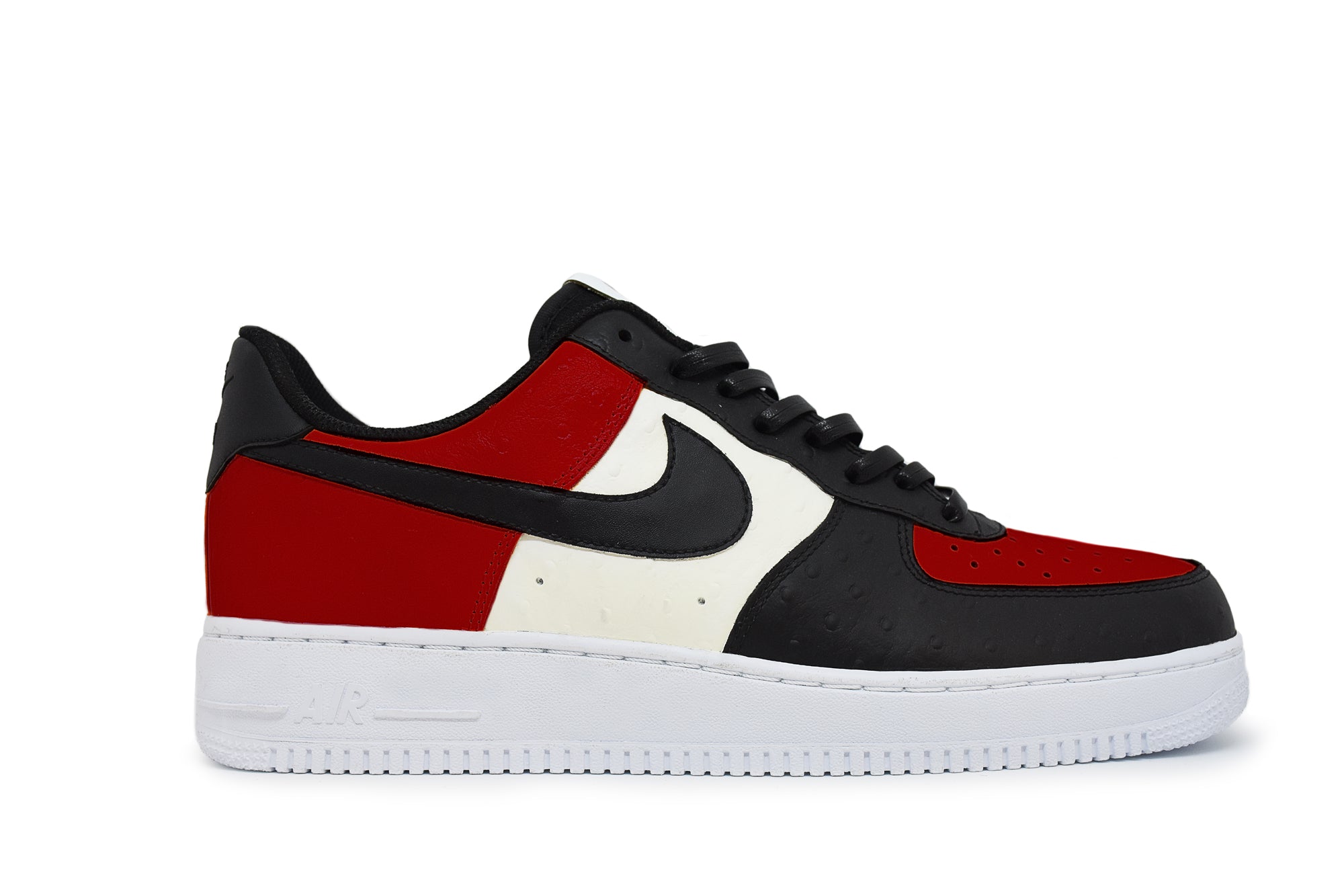 Ostrich Air Force 1 Low "Bred Toe" by TailorMade Customs